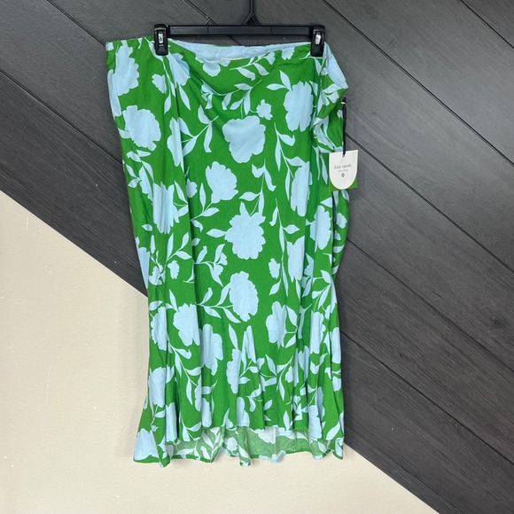 Kate Spade Flare Floral Midi Skirt Linen Blend - Picture 1 of 8